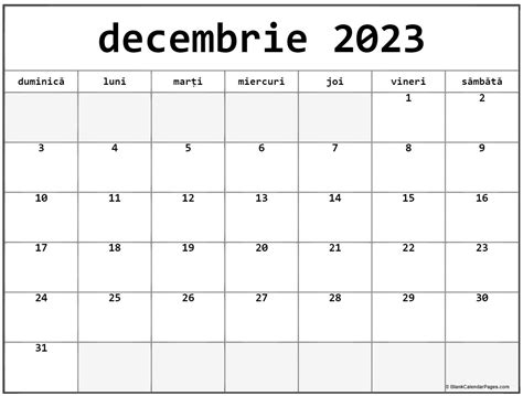 Calendar decembrie 2023